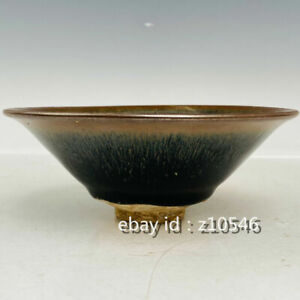 6" Chinese antiques Built Kiln Porcelain Rabbit Velvet Tea bowl