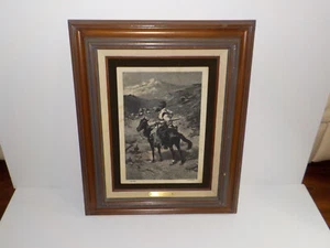 Frederic Remington Marble Etching "Indian Trapper" Framed, Matted 172/7500 Rare - Picture 1 of 11