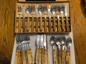 MOSS BROS. 12 PIECE CUTLERY WITH WOODEN HANDLES - Picture 1 of 6