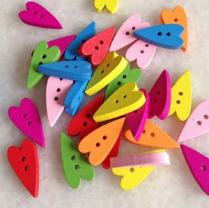 DIY 100pcs Mixed Color Heart shape 2 hole Resin Sewing Buttons Crafts Znk004 - Picture 1 of 6