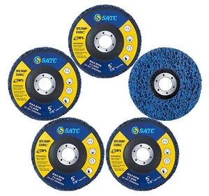 5-Pack 5" x 7/8" Blue Poly Strip Clean Disc Paint Stripping Wheels Rust Removal - Picture 1 of 10