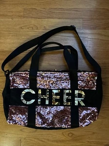 Justice Cheer Duffel Gym Bag Pink Sequins Flip Cheerleading Cheerleader - Picture 1 of 6