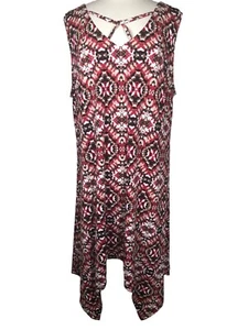 AVENUE Woman's 18/20 MIDI SHARKBITE DRESS Sleeveless Criss Cross PLUS SIZE CL - Picture 1 of 10