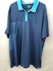 Adidas Adizero Golf Polo Shirt Graphic Mens 2XL Blue Short Sleeve Sport - Imagen 1 de 8