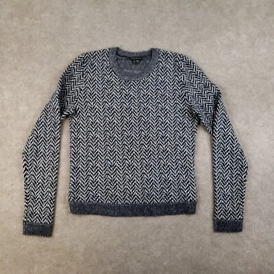 Theory Sweater Womens Large Blue White Long Sleeve Knit Casual Crew Neck *READ* - Image 1 of 4