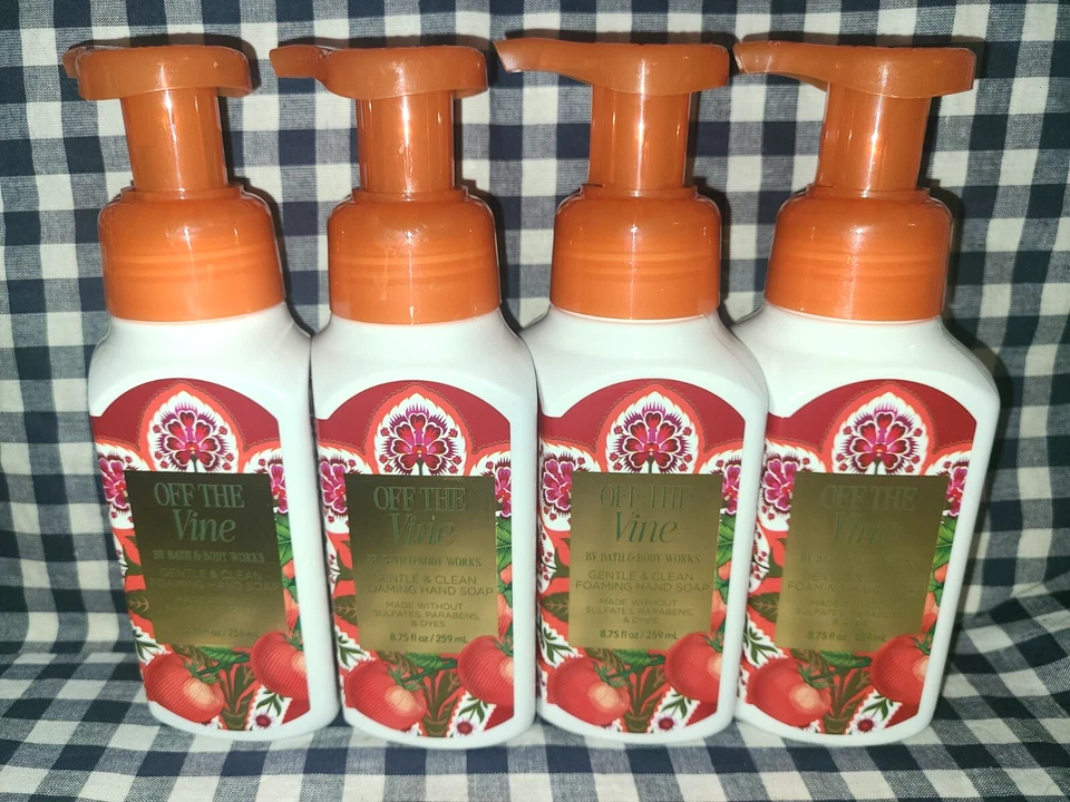 全新 4 件装 OFF THE VINE 发泡手皂 8.75 盎司沐浴和身体工作 — 第 1/1 张图片