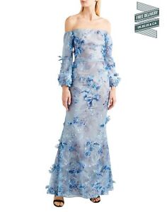 RRP€1095 MARCHESA NOTTE Evening Gown US0 UK4 IT36 XXS Embroidered Floral