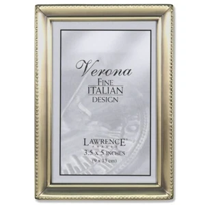 Lawrence 3.5X5 Beaded Edge Metal Frame - Antique Brass (Same Shipping Any Qty) - Picture 1 of 3