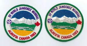 Conjunto de parches oficiales de participantes del Jamboree Scout Mundial 1983 (2 variedades) - Imagen 1 de 2