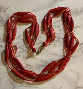 Vintage Crafting Jewelry Parts Repair Harvest Red Seed  Beads JW-21 - Picture 1 of 4