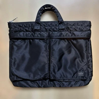 Bolso Casco PORTER Tanker Negro Nylon A4 Bolso de Negocios Yoshida Japón Foto 1 de 4