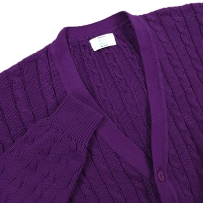 Cárdigan United Colors of Benetton para hombre 50 suéter tejido con cable algodón púrpura Foto 1 de 4