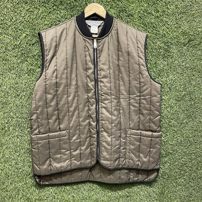 Vintage Sears Work Outerwear Vest Liner Jacket Mens XL Tall XLT Brown Black Zip - Image 1 of 4