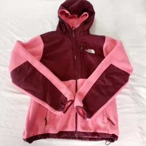 The North Face Women's Denali Hoodie Pink Fleece Burgundy Jacket Coat Size S - Picture 1 of 9