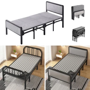 3FT Portable Folding Single Guest Bed Foam Fold Up Metal Steel Bedframe Sleeper - Picture 1 of 18