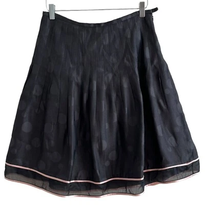 Falda Plisada de Seda Kay Unger Talla 4 Lunares Retro Fairycore De Colección Foto 1 de 4