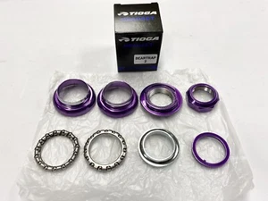 OLD SCHOOL BMX TIOGA BEARTRAP 2 HEADSET CANDY PURPLE 1" threaded NEW tange gt - Picture 1 of 2