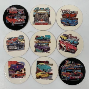 (9) Vintage 90's Chevy Collector's Edition Herbie's Auto Designs Set of 9 Pogs - Picture 1 of 3