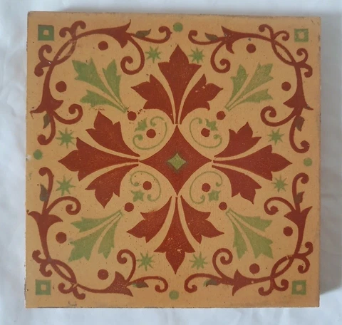 GORGEOUS ARTS & CRAFTS DESIGN ENGLISH 19TH CENTURY  6 INCH TILE Cover