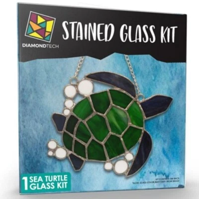 Sea Turtle Pre-Cut Stained Glass Kit-Make Your own Beautiful Glass Project. - Image 1 of 2