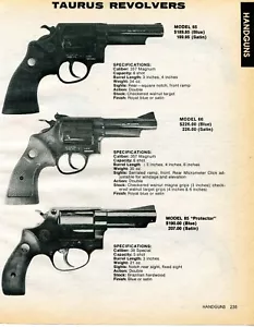 1984 Druckwerbung für Taurus Modell 65 66 85 Schutzrevolver - Bild 1 von 2