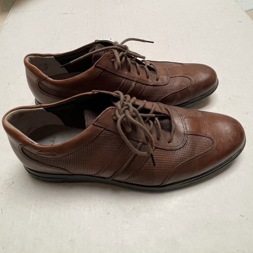 Clarks Oxford scarpa stringata pelle uomo 10 marrone TOR Inghilterra extra leggera ufficio