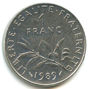 rare 1 franc Semeuse 1989 n°1804 - Imagen 1 de 2