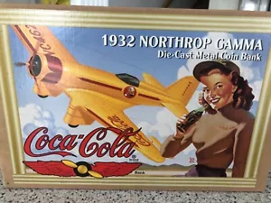 ERTL Co 1995 Coca-Cola 1932 Northrop Gamma Die Cast Airplane Metal Coin Bank - Imagen 1 de 8