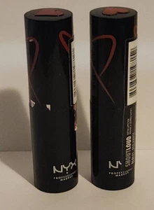 2 NYX Shout Loud Satin Lipstick Red Haute/ Cherry Charm *SEALED - Picture 1 of 3