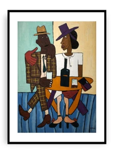 William H. Johnson - Cafe, Giclee Print, African American Art Poster Wall Decor - Picture 1 of 12