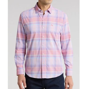 Tommy Bahama Men's Siesta Key Charmed Check Shirt IslandZone Nylon Orange Peel - Picture 1 of 3