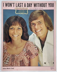 Vintage Sheet Music: I Won't Last A Day Without You Almo Music Corp 1971 - Picture 1 of 12