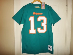 Dan Marino Mitchell & Ness Miami Dolphins Men's Name & Number Jersey T-Shirt - Picture 1 of 4