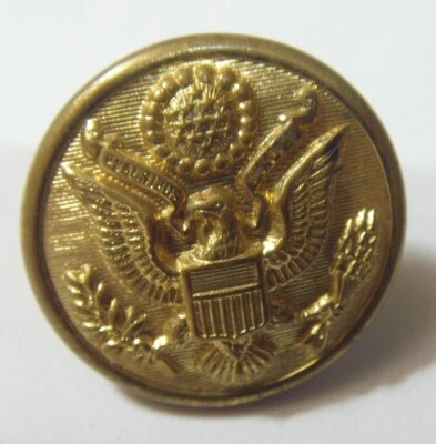 Antique 24 mm collector button gold tone metal America Great seal 53452 - Image 1 of 3