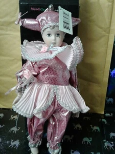 PINK AND SILVER MARDI GRAS STYLED DOLL COLLECTIBLE AND HANDMADE  - Picture 1 of 2