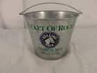 Rolling Rock Draft Beer Steel Bucket Carrying Handle Silver Green Blue 31571