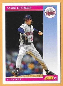MARK GUTHRIE MINNESOTA TWINS #164 - PUNTUACIÓN CASI NUEVA- COMO NUEVO 1992 - Imagen 1 de 2