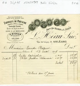 Dépt 45 - Orléans 16 Rue de Loigny - Belle Entête Secteur de la Fromagerie  1919 - Picture 1 of 1