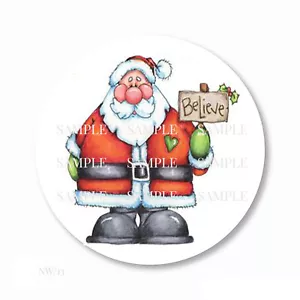 Whimsy Santa Christmas Envelope Seals Labels Scrapbook Christmas Stickers Favors - Picture 1 of 1