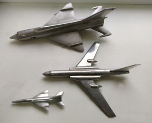 Lot of 3 Vintage Models of Soviet Aircraft Airplane Made of Aluminum USSR