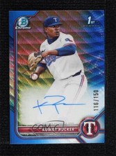 2022 Bowman Draft Chrome Blue Wave Refractor 116/150 Kumar Rocker #CDA-KR Auto