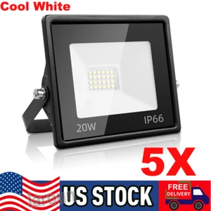 5Pack 20W LED Flood Light Garden Outdoor Lamp Yard Security Spotlight 6500K - Picture 1 of 10