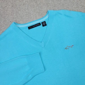 Greg Norman Golfpullover Herren L blau V-Ausschnitt Pullover super weich - Bild 1 von 8