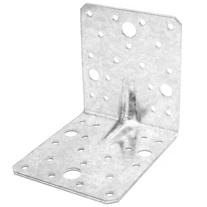 4 Pack Steel L Angle Brackets, 4" x 3-1/2" x 4" 90 Degree Corner Braces for Wood - Picture 1 of 4