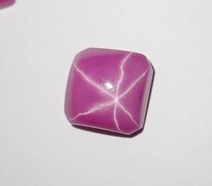 Opaque Star Ruby Square 10x10 mm Cabochon 6 Rayed Lab-created Stone 1 pc Lot - Picture 1 of 11