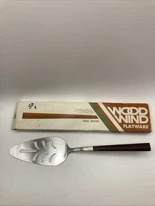 Woodwind Japan MCM Vintage Stainless Steel & Wood Look Handled Cake Server NIB - Picture 1 of 18