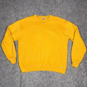 Felpa Russell Athletic vintage uomo grande made in USA maglione giallo - Foto 1 di 8