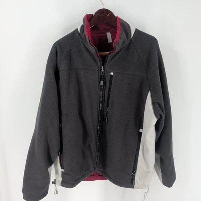 Chaqueta polar vintage con cremallera completa manga larga bolsillos con cremallera negra blanca talla L Foto 1 de 4