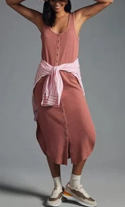 Daily Practice by Anthropologie Button-Front Midi Dress in Pink Women’s Medium - Picture 1 of 13