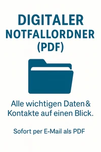 Digitaler Notfallordner (PDF) / Checkliste, zum Ausdrucken, Versand per E-Mail - Bild 1 von 3
